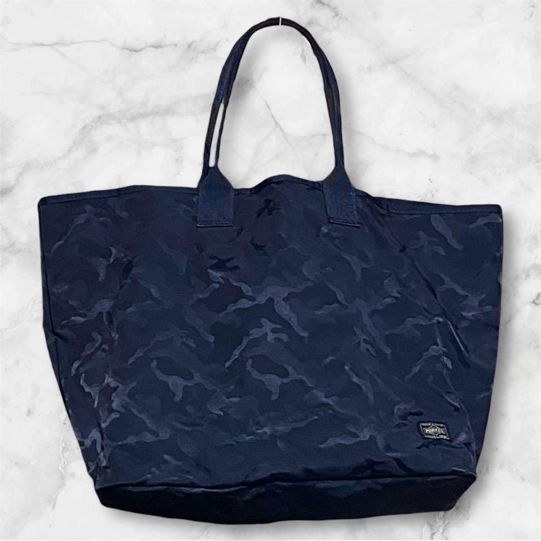 限定レア！PORTER ローワーケース　エディフィス　カモフラ　トート　ネイビー