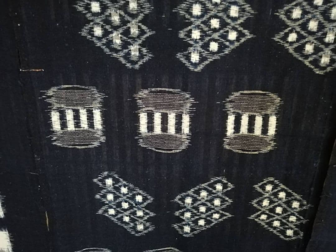 古い絵絣ハギレ　人気の絵柄5種5点