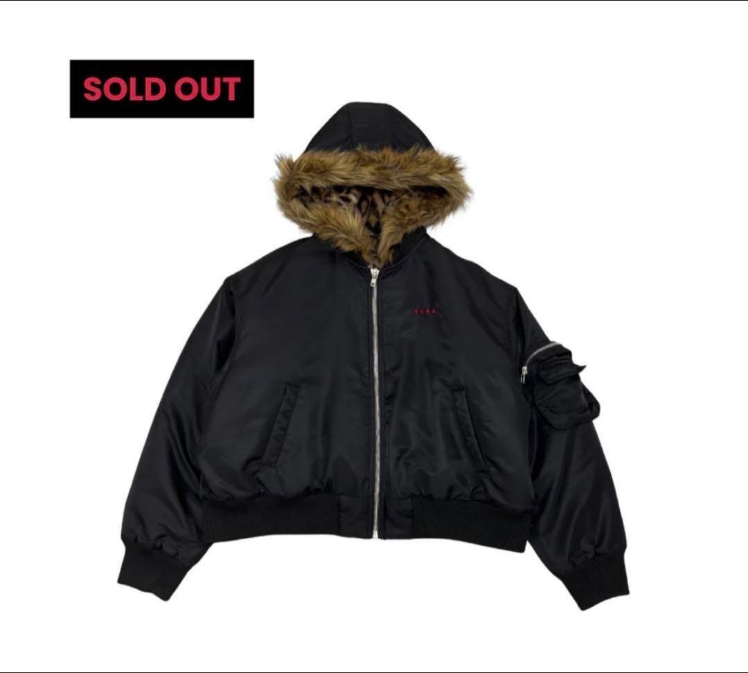 9/S PROJECTMA-1BLACK レオパード柄MA-1ジャケット