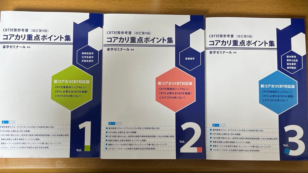 未使用　CBT対策参考書　 コアカリ重点ポイント集　改訂第9版　 全3冊セット