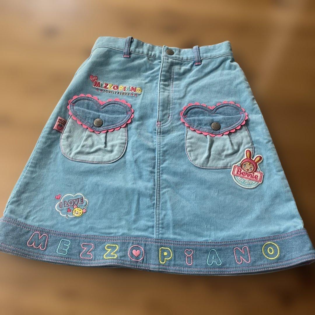 激レア　メゾピアノ スカート ワッペン 刺繍　平成レトロ 135