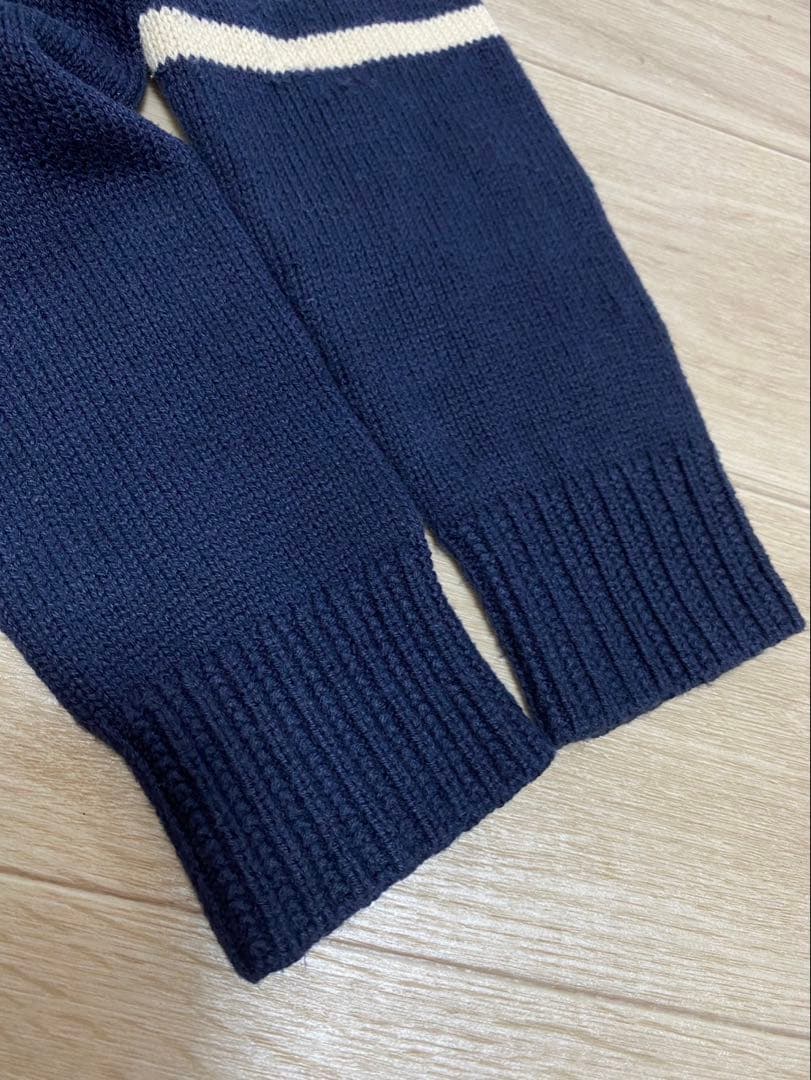 ポロラルフローレン　キッズ100 ポロベア　クマ　ネイビー　長袖ニットワンピース