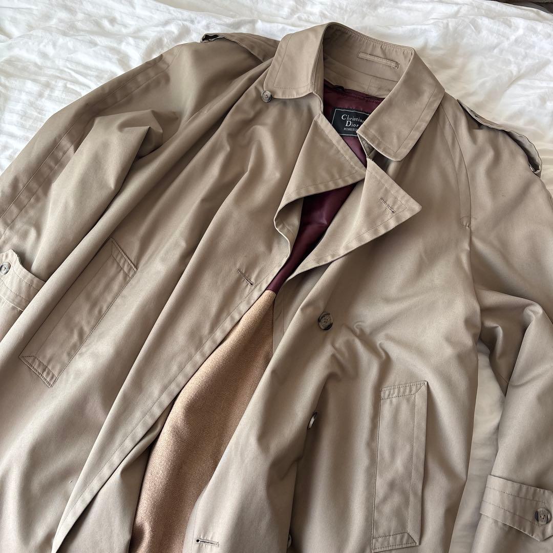 Christian Dior ダブルブレスト トレンチコート ライナー付き