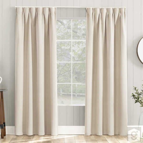 JRベージュ プリーツデザイン ドレープカーテン