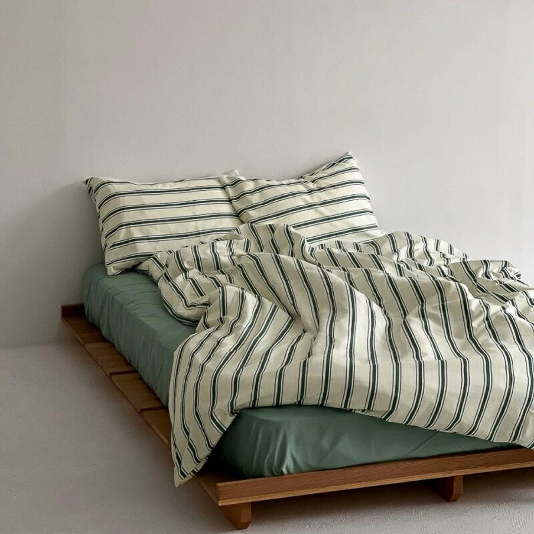 【ART OF BLACK】cream×green シックシンストライプ