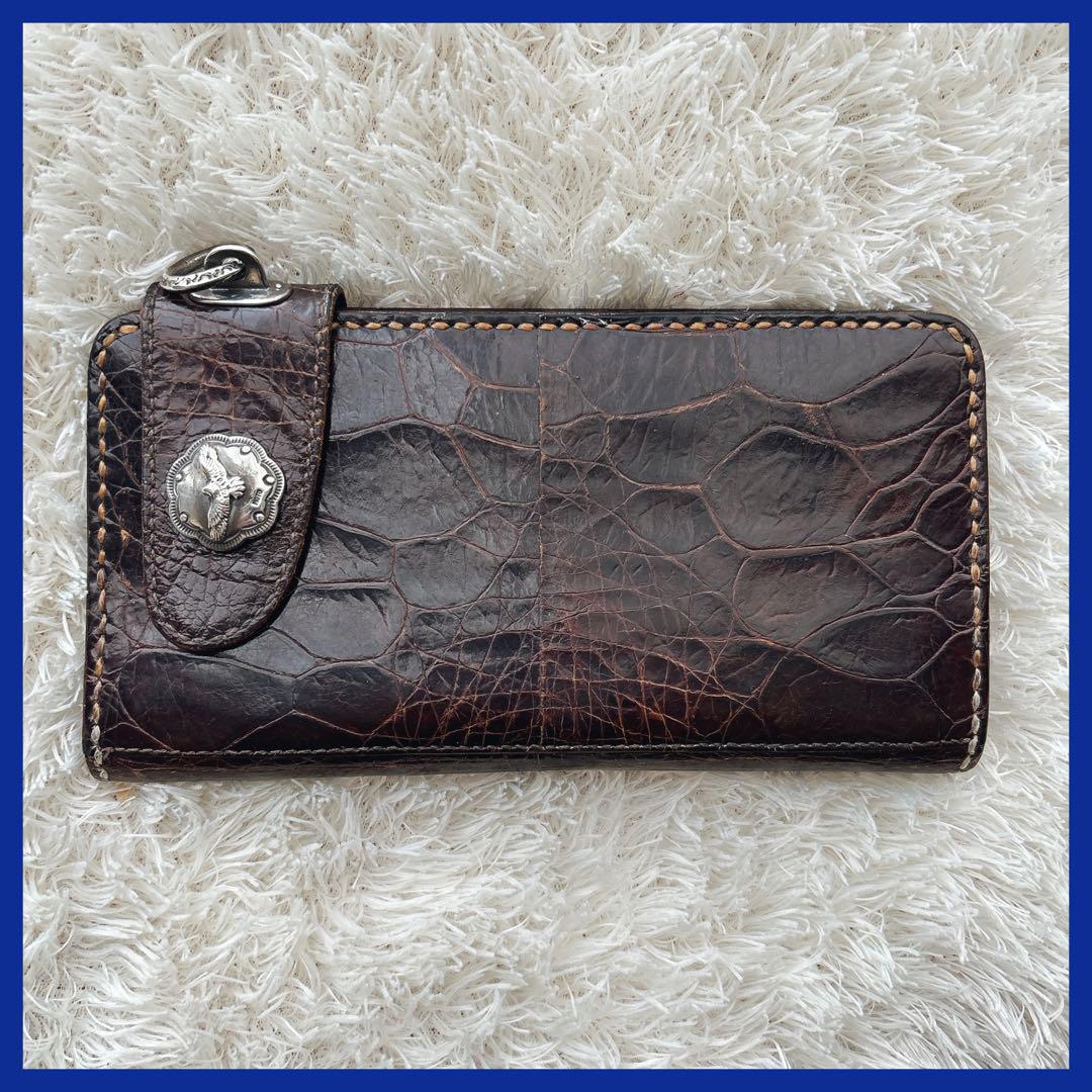 激レア】moto モト クロコダイル ロング ウォレット コンチョ イーグル
