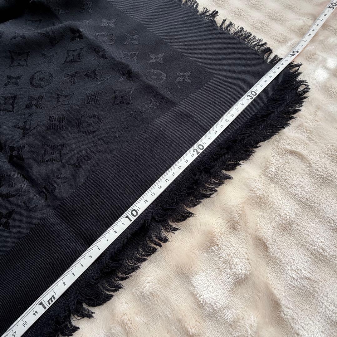 匿名配送料込☆ルイヴィトン Vuittonショールモノグラム 黒 ブラック