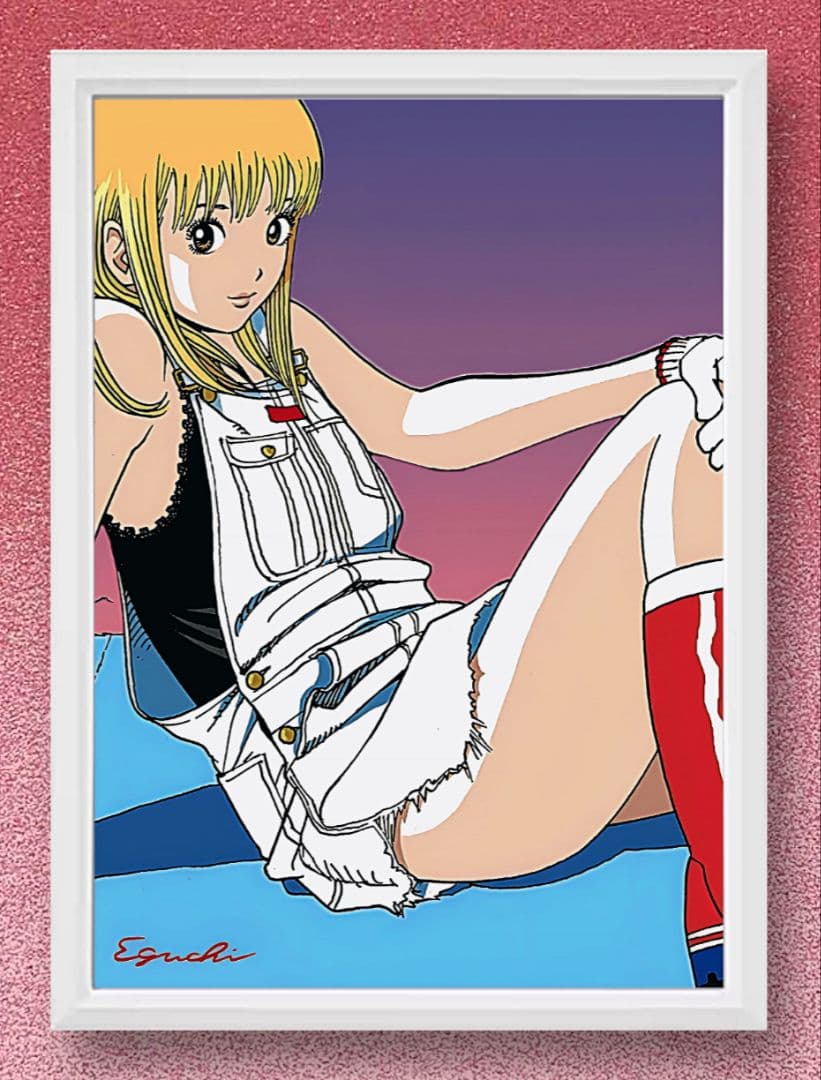 江口寿史・ストップひばりくん‼️【A4 サイズ写真ポスター額装付き３点セット】