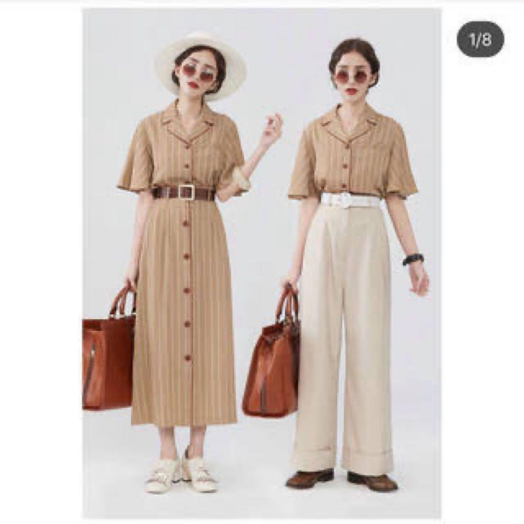 【Dresseum ドレジアム】私のタバコに火を着けて　ストライプトリムシャツ