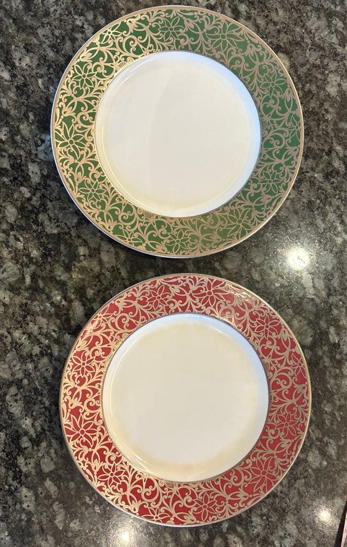 レイノー　Salamanque ケーキ皿　2枚セット　赤と緑