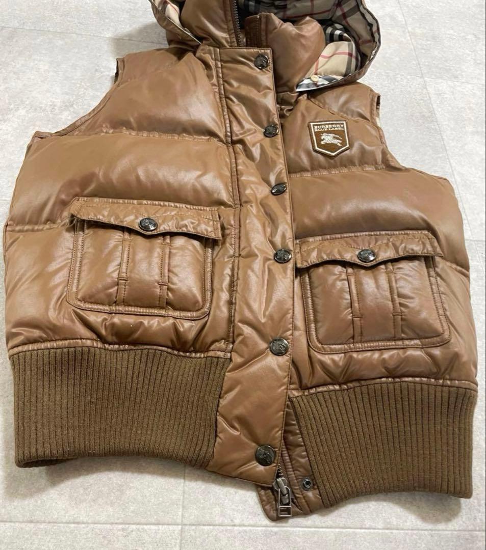 値下げ！美品Burberryブルーレーベル ダウンベスト　キャメル　38
