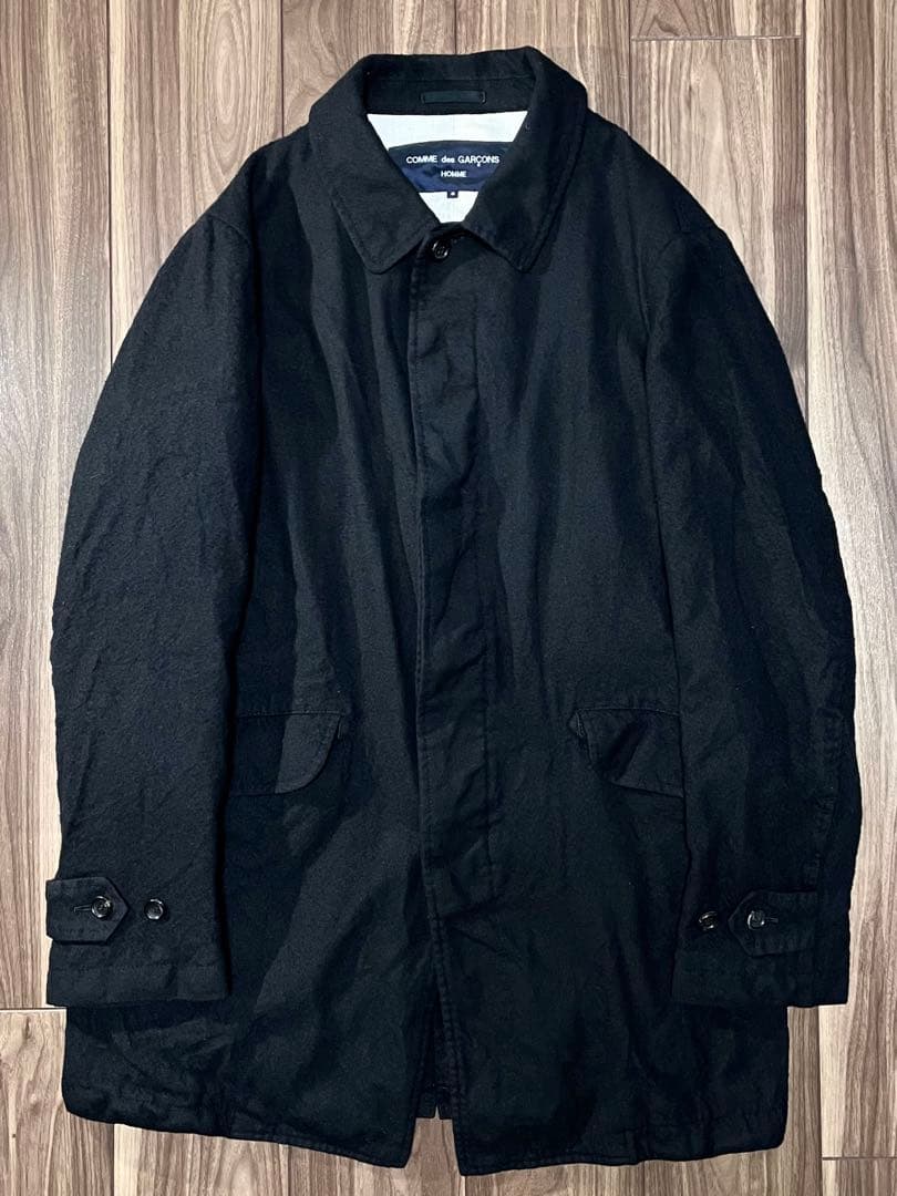 コムデギャルソンオム 縮絨バルマカーンコート S 黒 AD2017