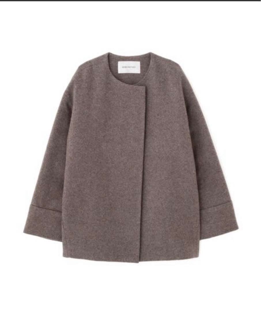 ナチュラルビューティーベーシック　ちょうど良い服　カシミヤ混コート　モカ　S