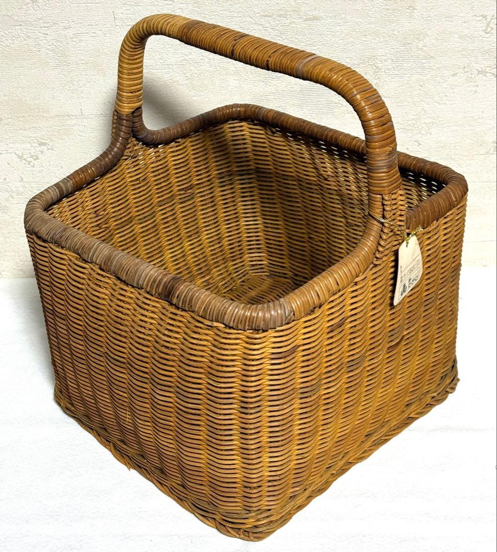 カザマ バスケット 籐 ヴィンテージ