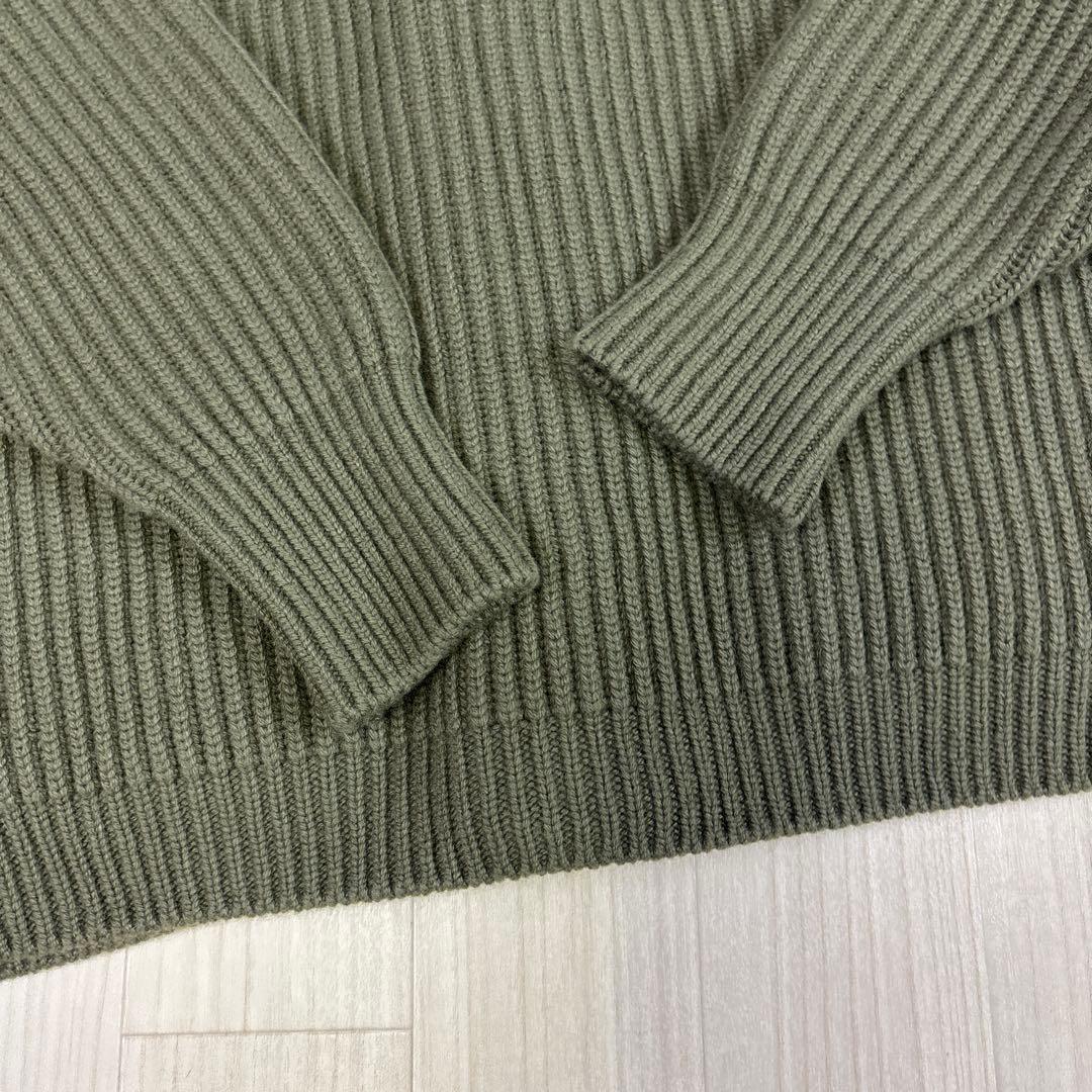 HERILL カシミヤカーディガン オリーブグリーン　2 ゴールデンキャッシュ