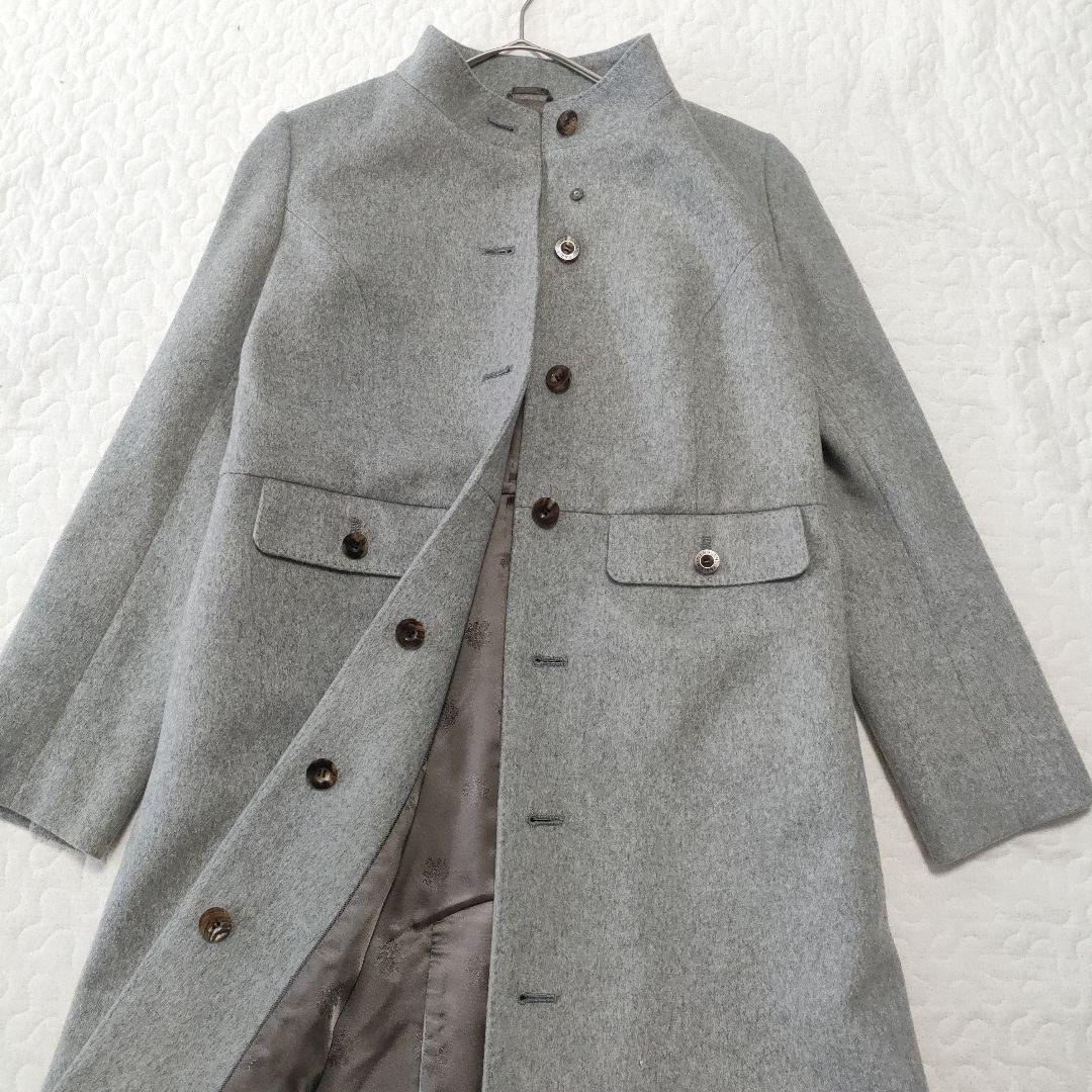 極美品✨オースチンリード　カシミヤ100％　スタンドカラーコート　グレー　36