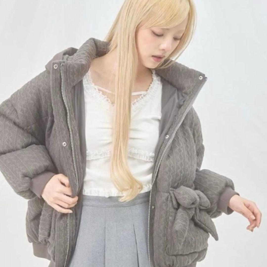 Fickle Bebe グレー ダウンジャケット