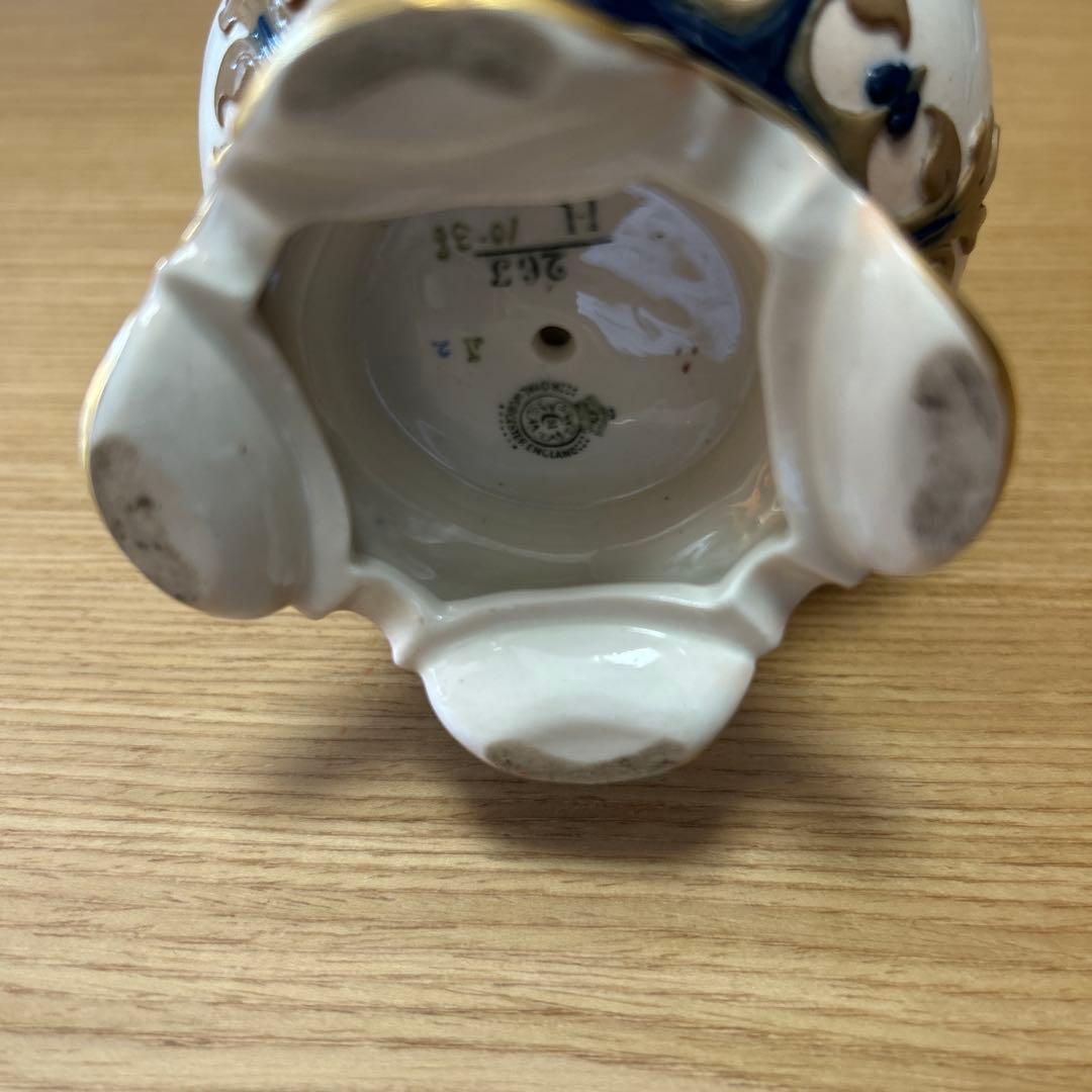  Worcester 花柄陶器製花瓶 持ち手付き