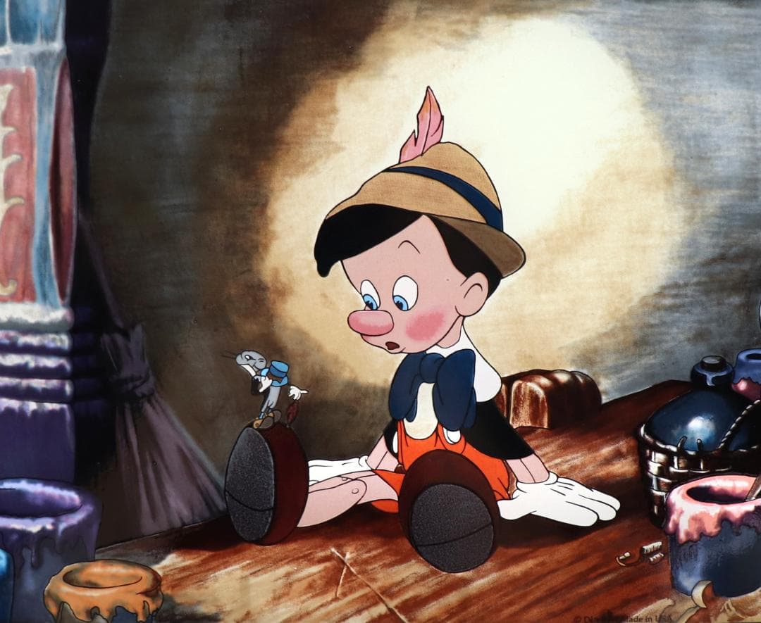 ピノキオとジミニー ディズニー公式 ヴィンテージ ステンドグラス 数量限定