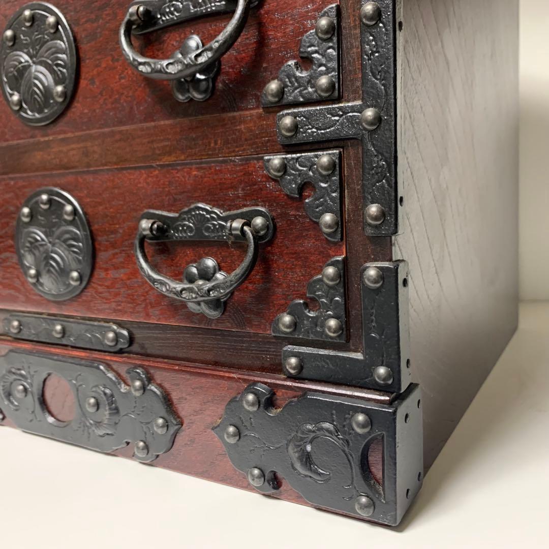 岩谷堂箪笥 三段整理箱 桜木家具製 小引き出し 収納 漆 南部鉄器 伝統工芸品