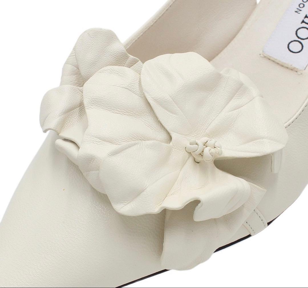 S2088 未使用 ジミーチュウ Amita フラワー レザー パンプス