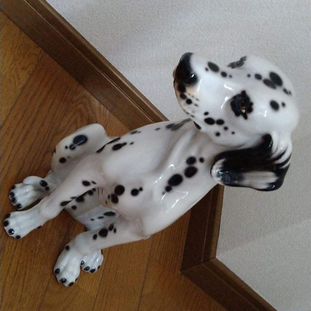イタリア製陶器　ダルメシアン　高級置物　陶器　犬