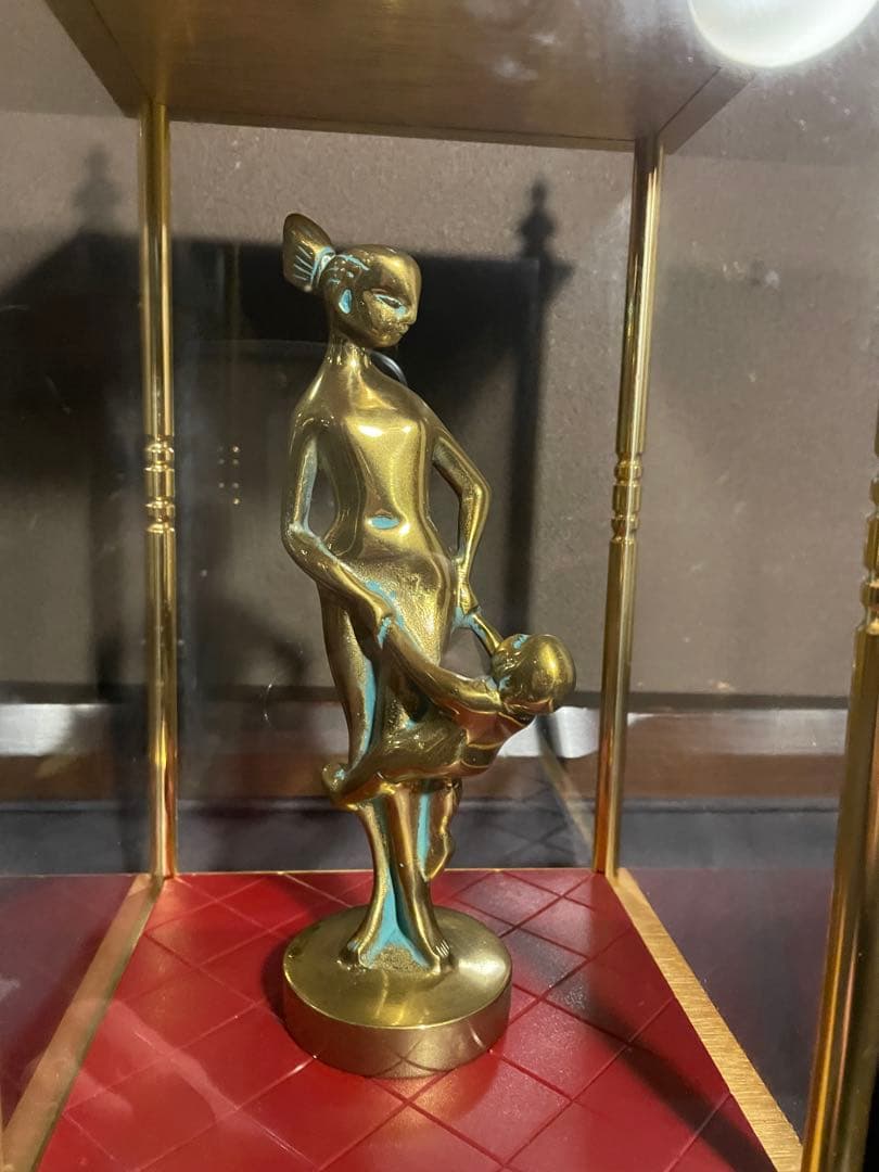 SEIKO セイコー クオーツ 置時計 母子像 置き時計 ゴールド 金色