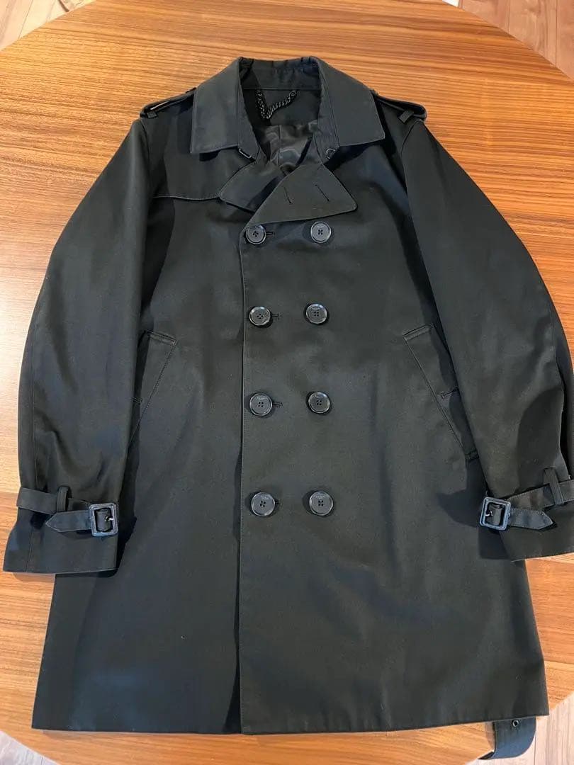 Paul Smith ブラック トレンチコート ダブルボタン ベルト付き