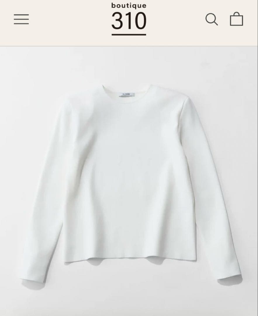 boutique310 佐藤佳菜子　肩で魅せるニット　ホワイト