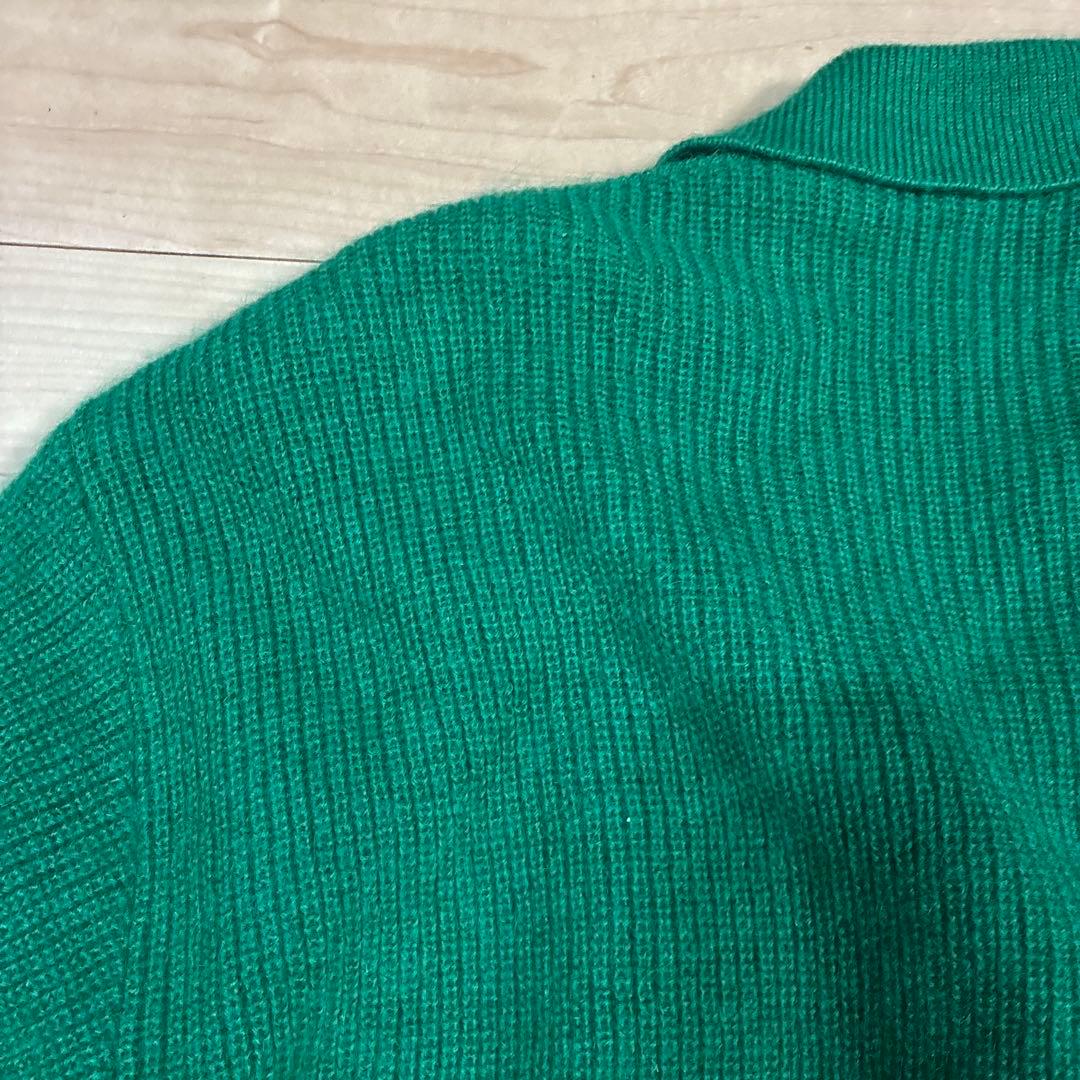 か*ず様 M455 CELINE 緑色 ストライプ カーディガン