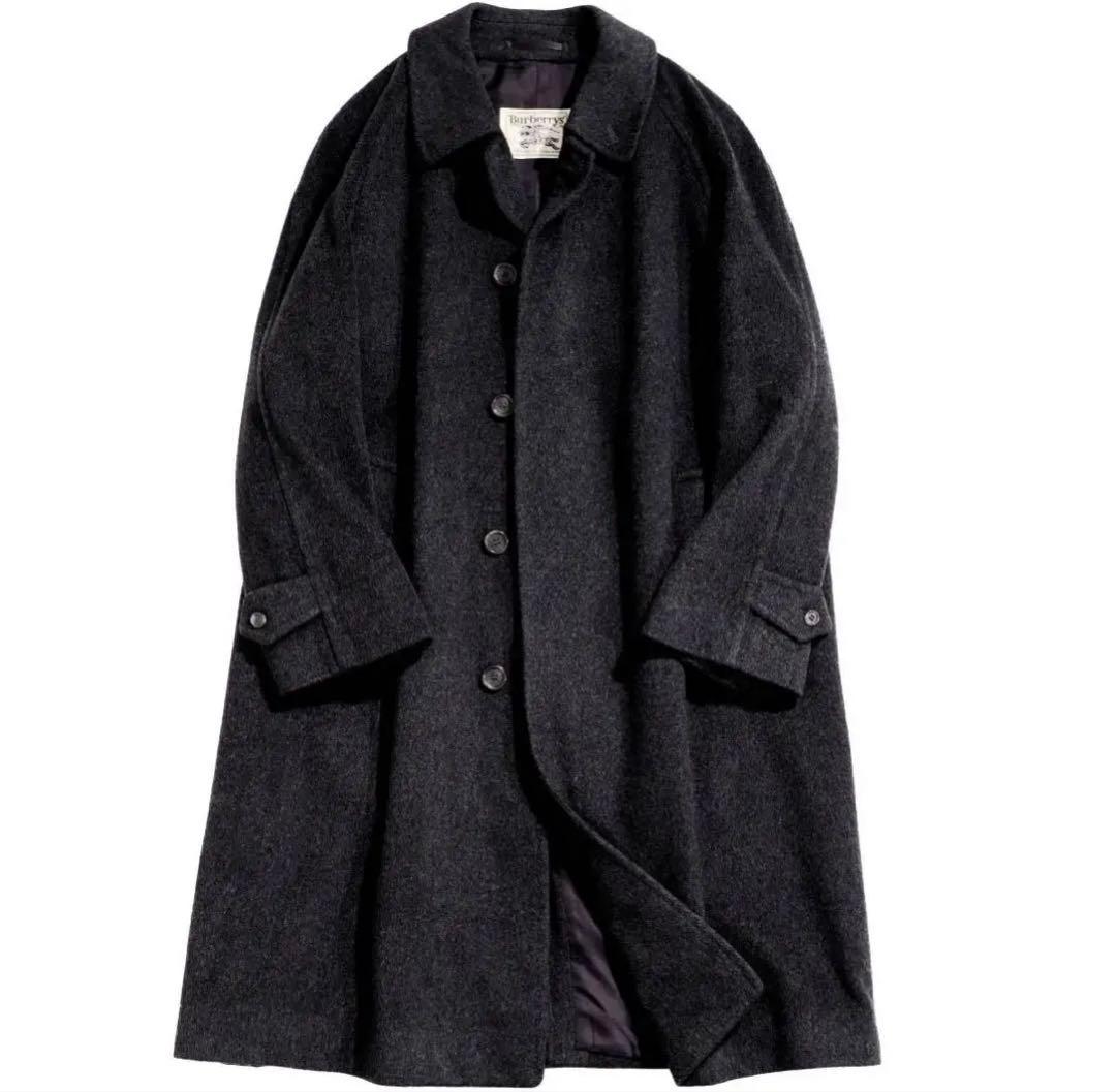 80s BURBERRY カシミヤ 100% コート 50