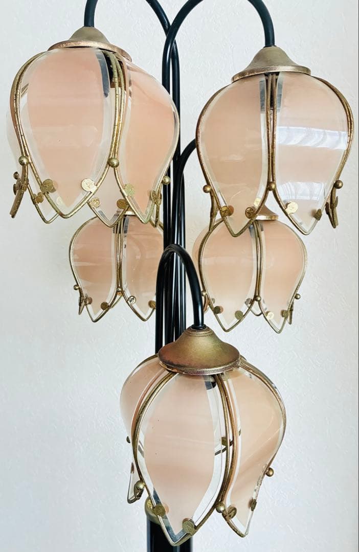 新生活に　アンティーク フロアスタンドライト 花びら型シェード　たのメル便送料込