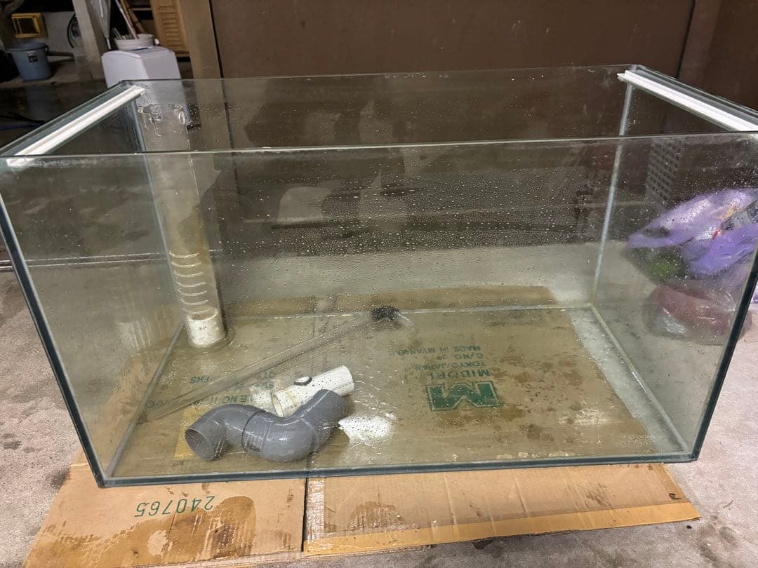 ガラスオーバーフロー水槽(90×45×50) 引き取り限定