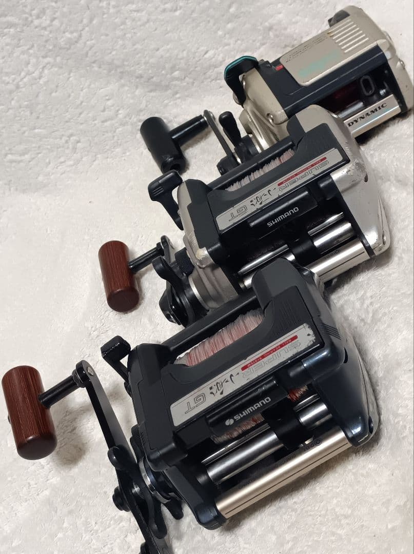 シマノ小船GT3000×2台ダイワダイナミックGS-35船両軸リールまとめて3台