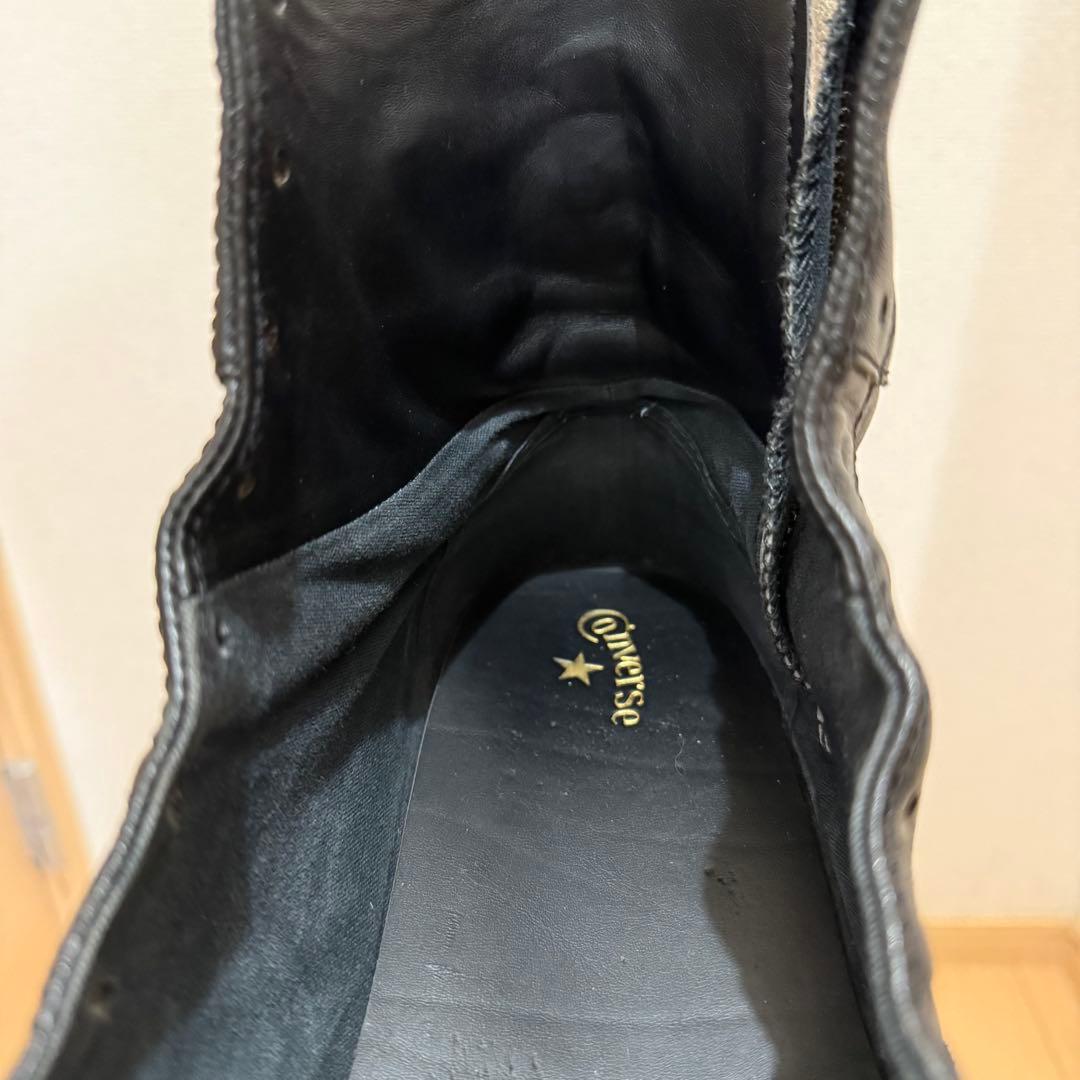 【一点物】コンバース レザー ハイカット ビブラム カスタム サイドジップ 黒