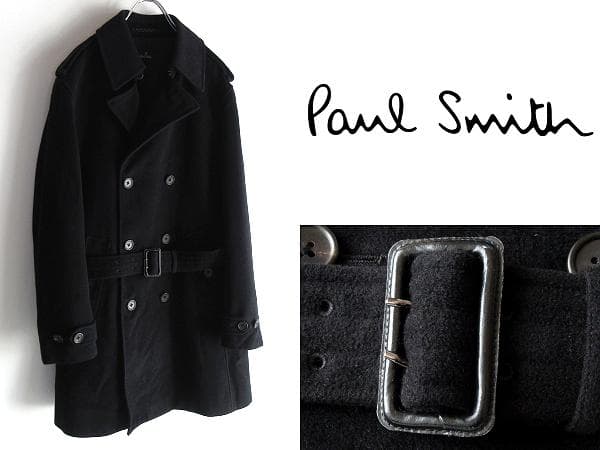 Paul Smith アンゴラウールカシミヤ トレンチコート L 黒