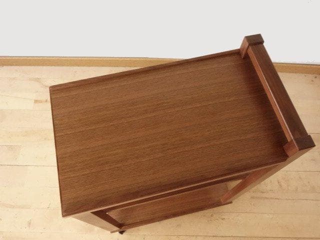 北海道手作り家具　ウォールナット材　木製　ワゴン