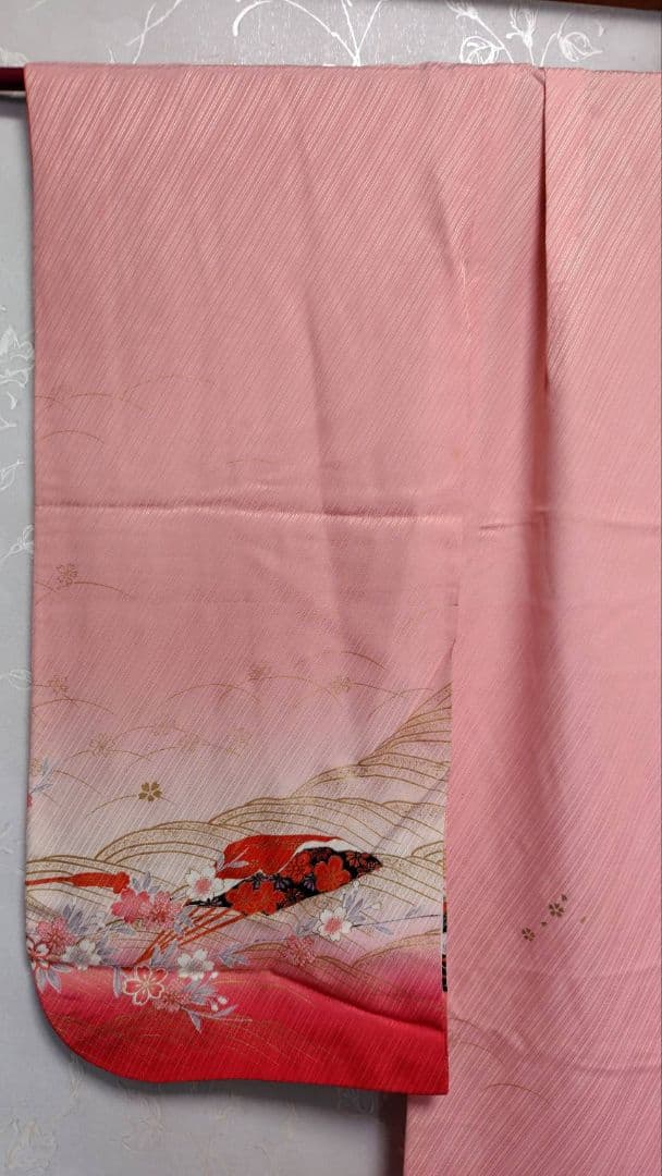 RK545子供着物着丈136センチ裄丈51センチ7歳前後用重ね襟付き正絹