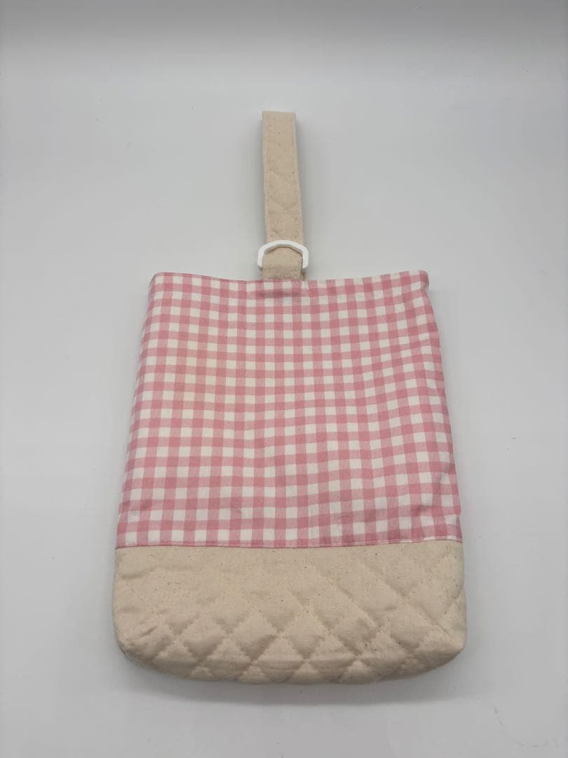 ピンク チェック 入園 レッスンバッグ 3点セット ハンドメイド ファミリア