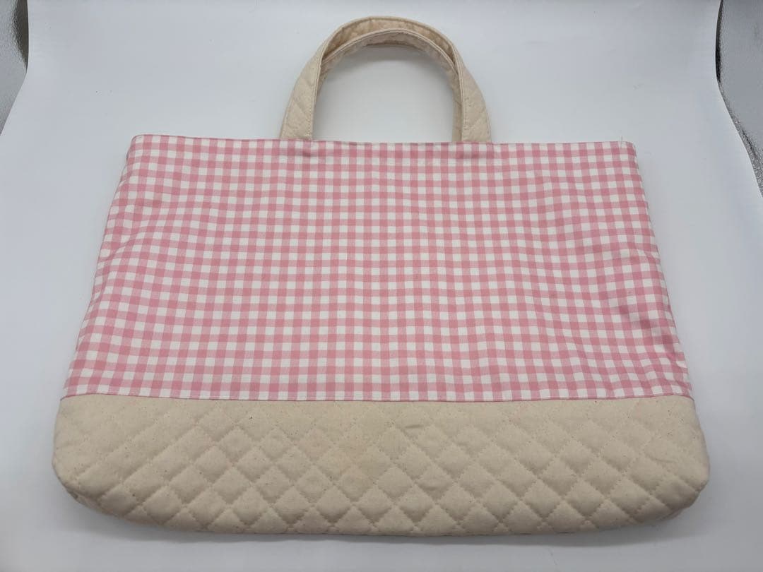 ピンク チェック 入園 レッスンバッグ 3点セット ハンドメイド ファミリア