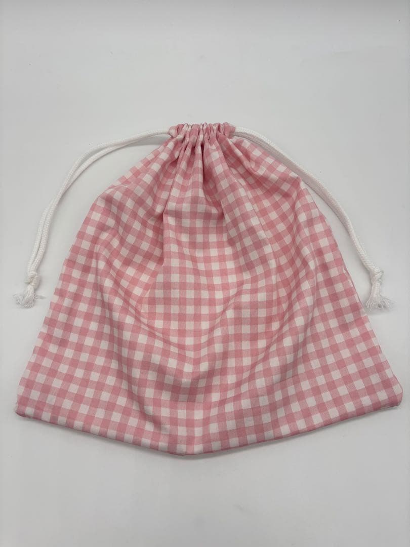 ピンク チェック 入園 レッスンバッグ 3点セット ハンドメイド ファミリア