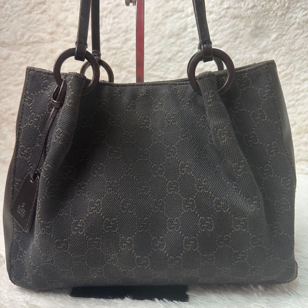 グッチ GGキャンパス トートバッグ ダークブラウン ポシェット付