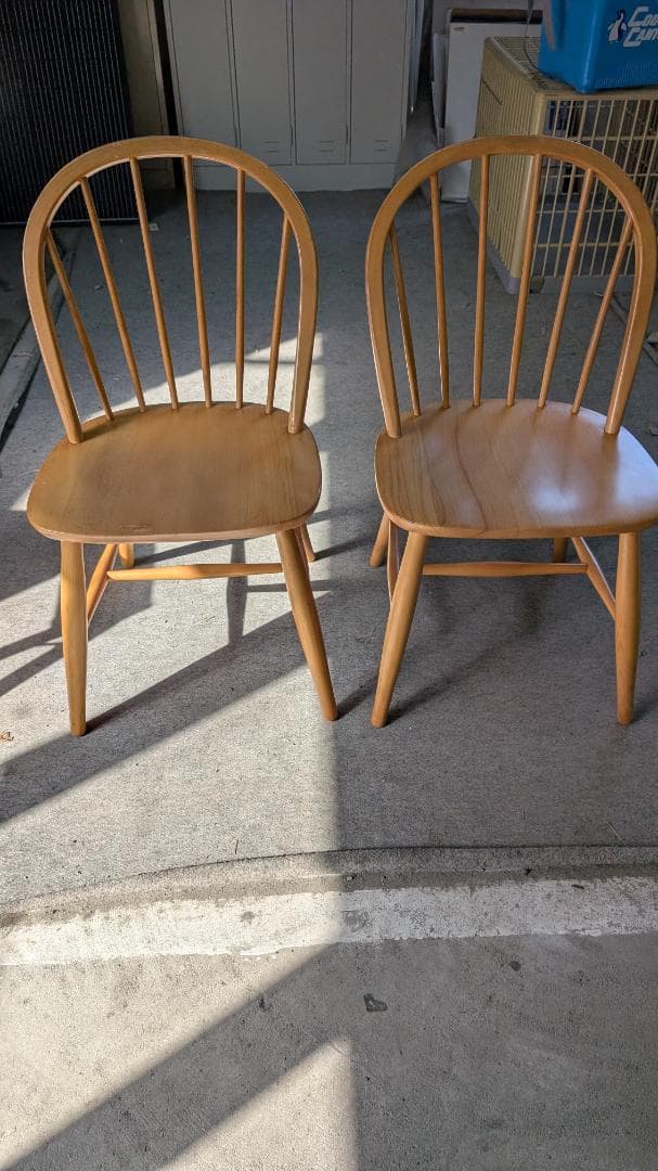 希少 飛騨産業 キツツキ ダイニングチェア ウィンザーチェア2脚セット