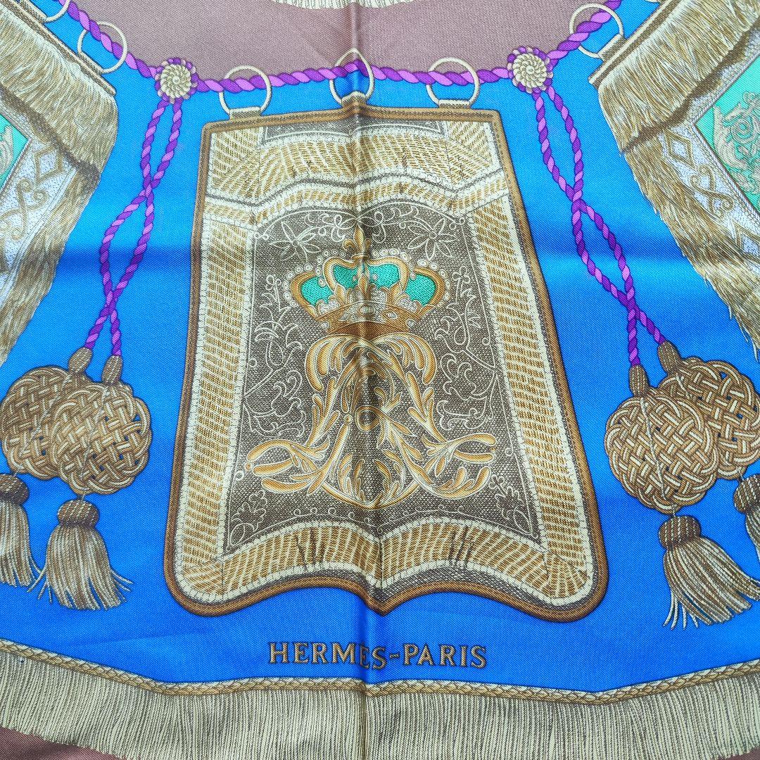 【美品】エルメス カレ90 POSTE ET CAVALERIE サーベル飾り袋