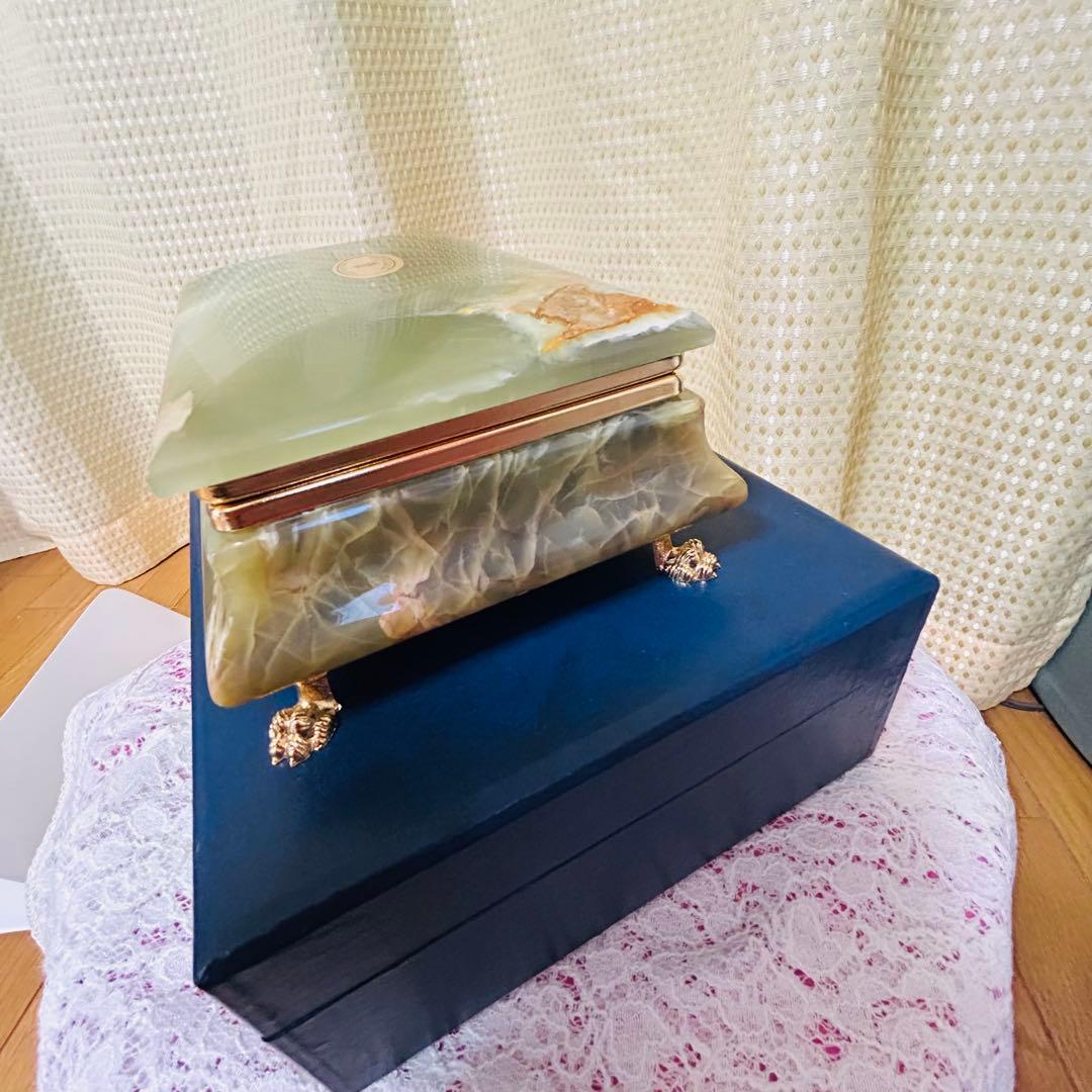 未使用　ヴィンテージ ジュエリーボックス　オニキス 小物入れ 大理石　イタリア製