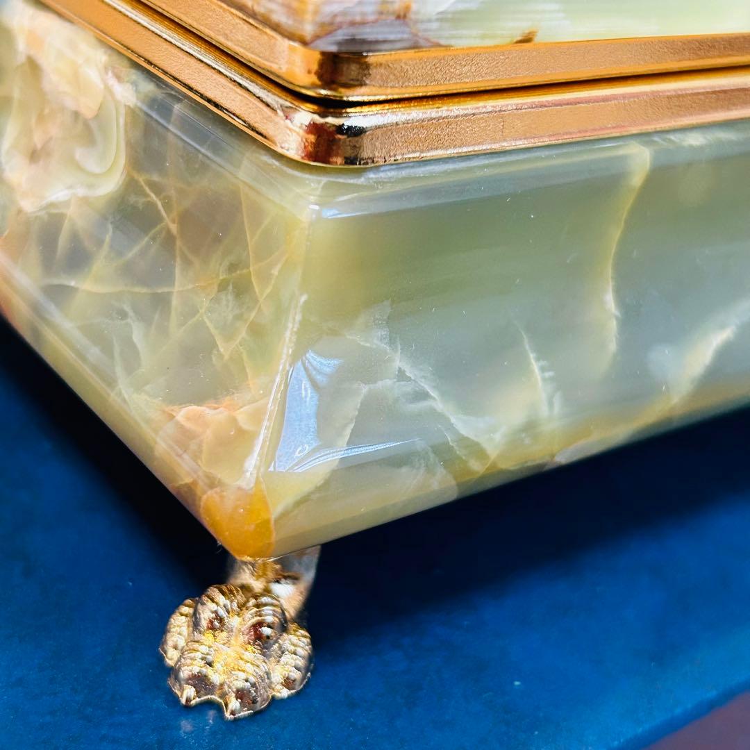 未使用　ヴィンテージ ジュエリーボックス　オニキス 小物入れ 大理石　イタリア製