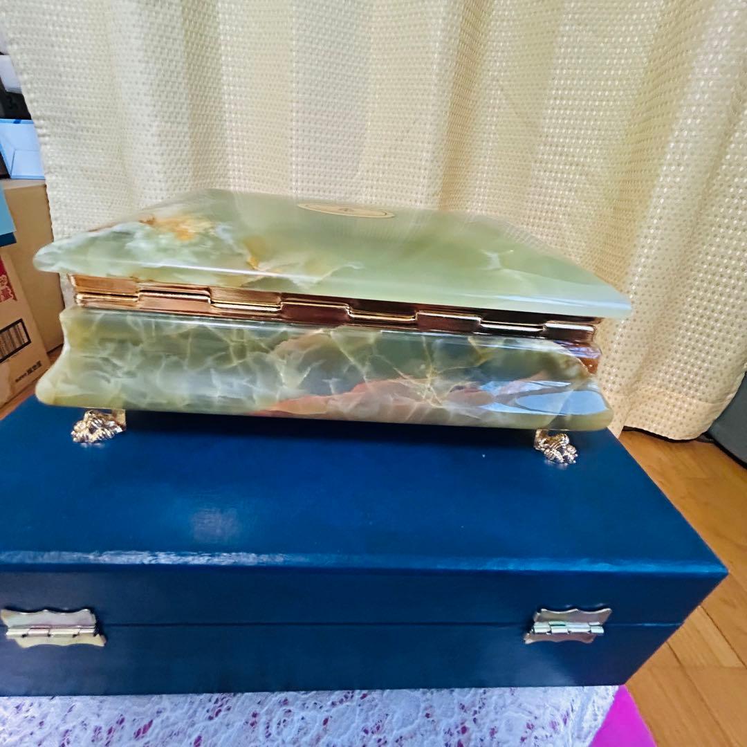 未使用　ヴィンテージ ジュエリーボックス　オニキス 小物入れ 大理石　イタリア製