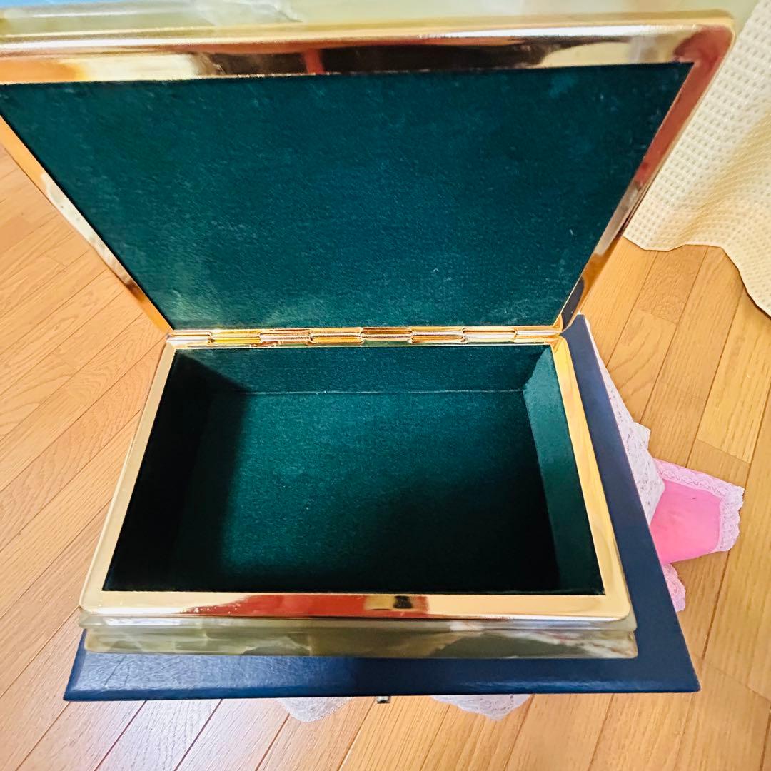 未使用　ヴィンテージ ジュエリーボックス　オニキス 小物入れ 大理石　イタリア製