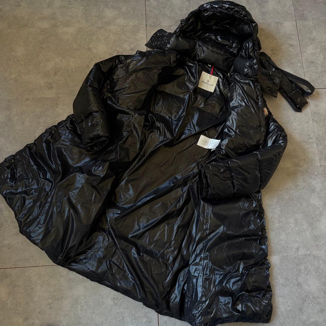 【ベルト完備】MONCLER MEINAダウンジャケットロング丈　ブラック　00