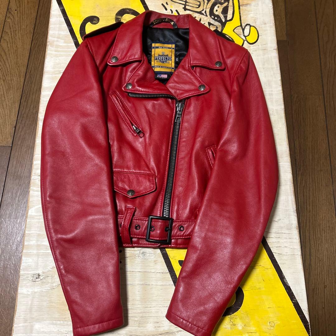 超美品‼️schott WライダースSPERW ラムレザーXS